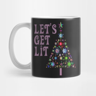 Funny Christmas Tree Let's Get Lit Mug